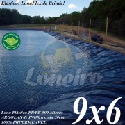 Lona para Lago Tanque de Peixes PP/PE 9,0 x 6,0m Azul / Cinza impermeável e atóxica para Lagos Artificiais e Armazenagem de Água