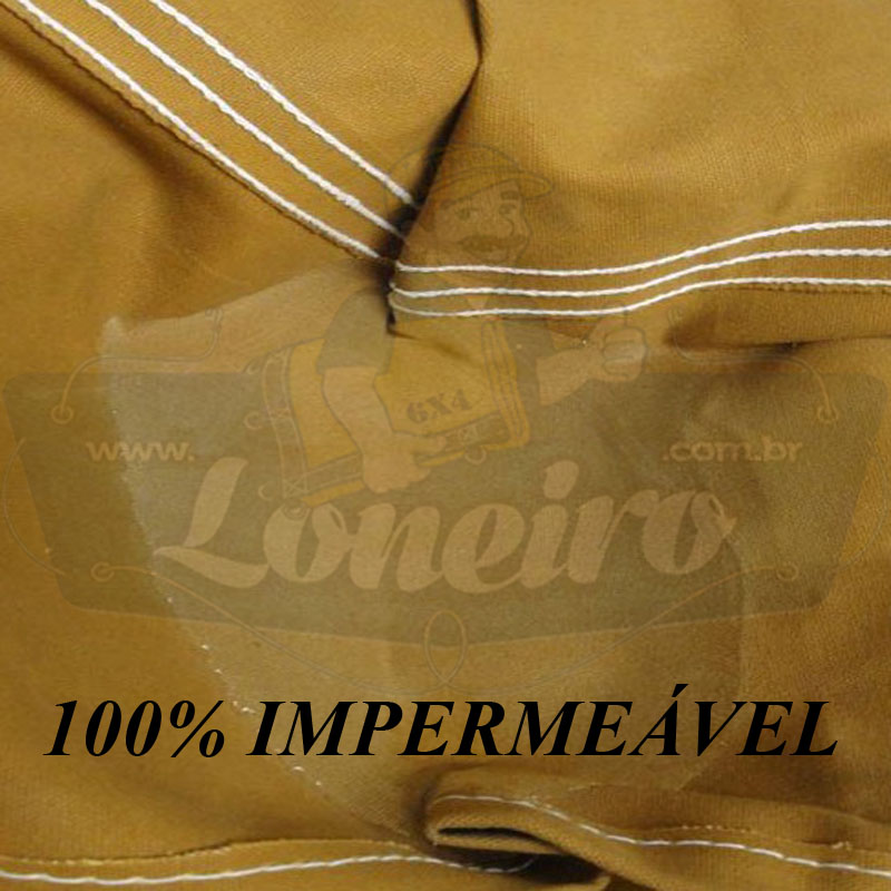 Lona 5,0 x 4,0m Encerado Premium Cotton RipStop de Algodão Caqui para Caminhão com argolas "D" a cada 1 metro