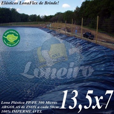 Lona para Lago Tanque de Peixes PP/PE: 13,5 x 7,0m Azul / Cinza impermeável e atóxica para Lago Artificial Ornamental Armazenagem de Água