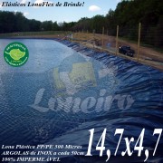 Lona para Lago Tanque de Peixes PP/PE: 14,7 x 4,7m Azul / Preta impermeável e atóxica para Tanque de Peixes Lagos Artificiais e Ornamentais