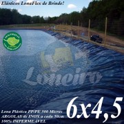 Lona para Lago Ornamental PP/PE 6,0 x 4,5m Azul / Preta impermeável e atóxica para Tanque de Peixes Lago Artificial e Cisterna de água