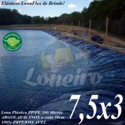 Lona para Lago Tanque de Peixes PP/PE 7,5 x 3,0m Azul / Preta impermeável e atóxica para Lago Artificial Ornamental e Cisterna de água