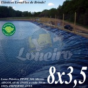 Lona para Lago Tanque de Peixes PP/PE 8,0 x 3,5m Azul / Preta impermeável e atóxica para Tanque de Peixes Lago Artificial Ornamental