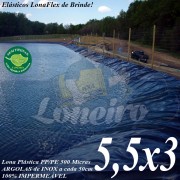 Lona para Lago Ornamental PP/PE 5,5 x 3,0m Azul / Cinza impermeável sem toxinas Tanque de Peixes Lago Artificial Cisternas Reservatórios de Água