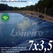 Lona para Lago Tanque de Peixes PP/PE 7,0 x 3,5m Cinza / Preto impermeável e atóxica para Lago Artificial Açudes Cisternas Reservatórios de Água