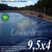 Lona para Lago Tanque de Peixes PP/PE 9,5 x 4,0m Azul/Preto impermeável e atóxica para Lagos Artificiais, Armazenagem de Água e Cisterna