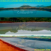 Lona para Lago Tanque de Peixes PP/PE 8,0 x 8,0m Azul/Cinza impermeável e atóxica para Lago Artificial, Armazenagem de Água e Cisterna