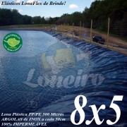 Lona para Lago Tanque de Peixes PP/PE 8,0 x 5,0m Azul / Cinza impermeável e atóxica para Tanque de Peixes Lago Artificial Ornamental