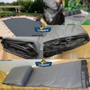 Capa para Piscina Super: 11,0 x 7,0m PP/PE Cinza - Preto Capa Térmica Premium +84m+84p+5b