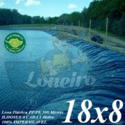 Lona para Lago Tanque de Peixes PolyForte: 18,0 x 8,0m Azul/Cinza impermeável e atóxica para Lagos Artificiais, Armazenagem de Água e Cisterna