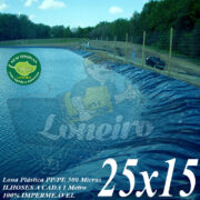 Lona para Lago Tanque de Peixes PP/PE: 25,0 x 15,0m Azul/Cinza PolyForte impermeável e atóxica para Lagos Artificiais, Armazenagem de Água e Cisterna