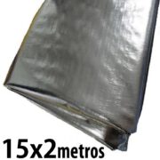 Lona 15,0 x 2,0m Loneiro 300 Micras Metalizada de um lado e Branca do outro sem acabamento para estufa grow jardim cultivo indoor de plantas