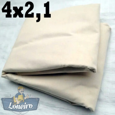 Lona 4,0 x 2,1m para Tela Pintura PatchWork Rolo Algodão Cru 500gr/m² Capa Pano Cloth Quilt Ateliê EcoBag para Reforma Proteção Confecções