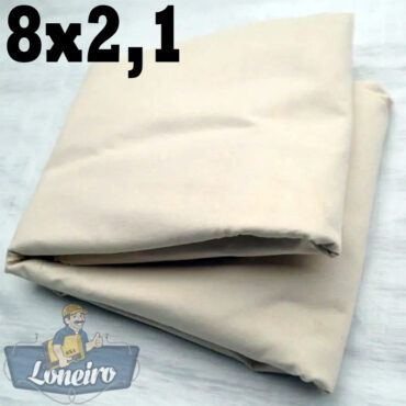 Lona 8,0 x 2,1m para Tela Pintura PatchWork Rolo Algodão Cru 500gr/m² Capa Pano Cloth Quilt Ateliê EcoBag para Reforma Proteção Confecções