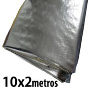 Lona: 10,0 x 2,0m Loneiro 300 Micras Metalizada de um lado e Branca do outro sem acabamento para estufa grow jardim cultivo indoor de plantas