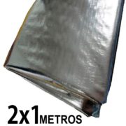 Lona 2,0 x 1,0m Loneiro 300 Micras Metalizada de um lado e Branca do outro sem acabamento para estufa grow jardim cultivo indoor de plantas