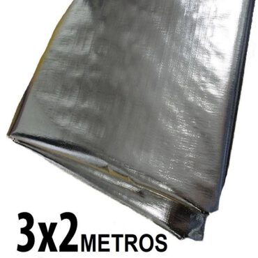 Lona 3,0 x 2,0m Loneiro 300 Micras Metalizada de um lado e Branca do outro sem acabamento para estufa grow jardim cultivo indoor de plantas