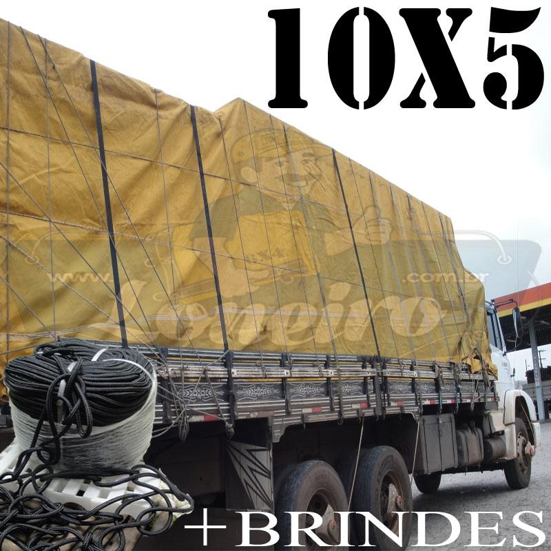 Lona: 10,0 x 5,0m Encerado para Caminhão Truck + Ilhoses + 50 metros Corda 8mm de brinde!