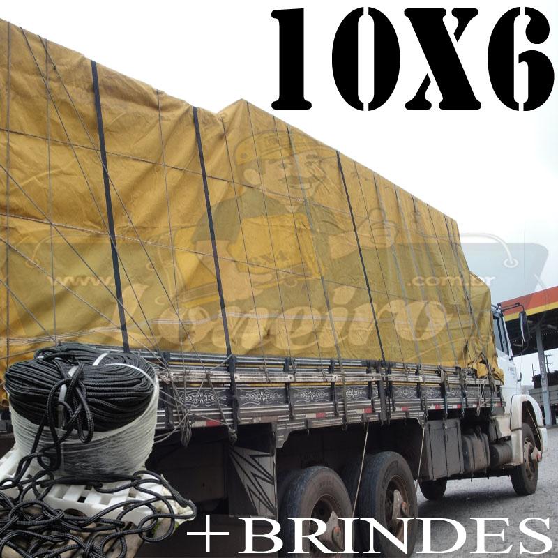 Lona: 10,0 x 6,0m Encerado para Caminhão +Ilhoses + 60 metros Corda 8mm de brinde para segurar a carga!