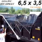 Lona Pvc 6,5x3,5 Marrom Suporta alta temperatura transporte betume asfalto Loneiro Não propaga Chamas Retardante anti chama Reforçada Laranja