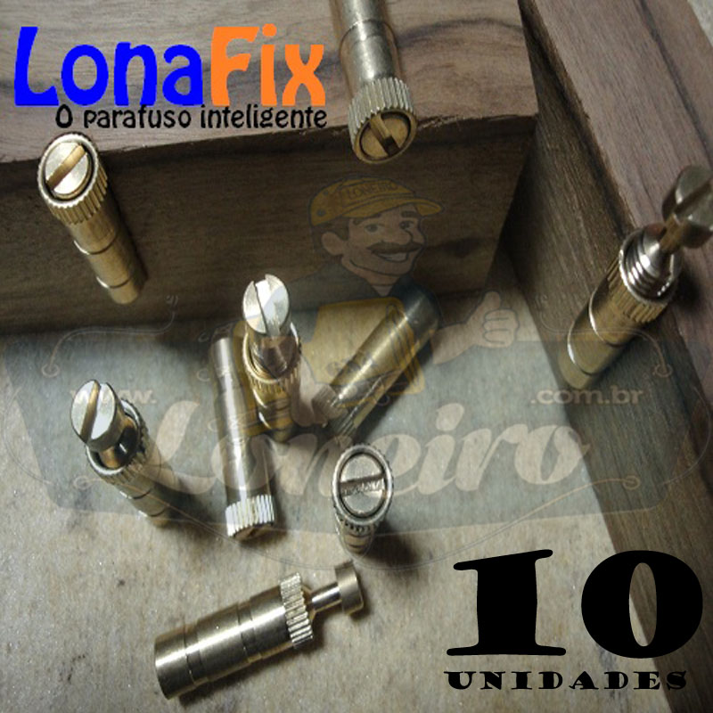 LonaFix Gancho Bucha Latão 10 Unidades Parafuso Inteligente Loneiro