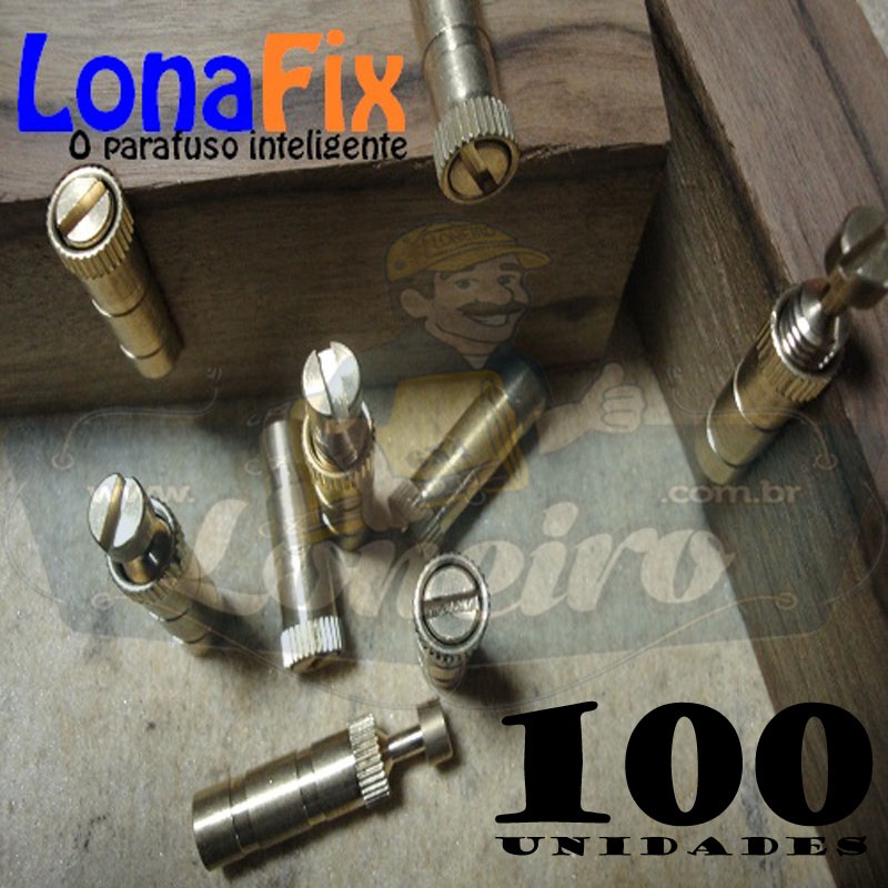 LonaFix Gancho Bucha Latão 100 Unidades Parafuso Inteligente Loneiro