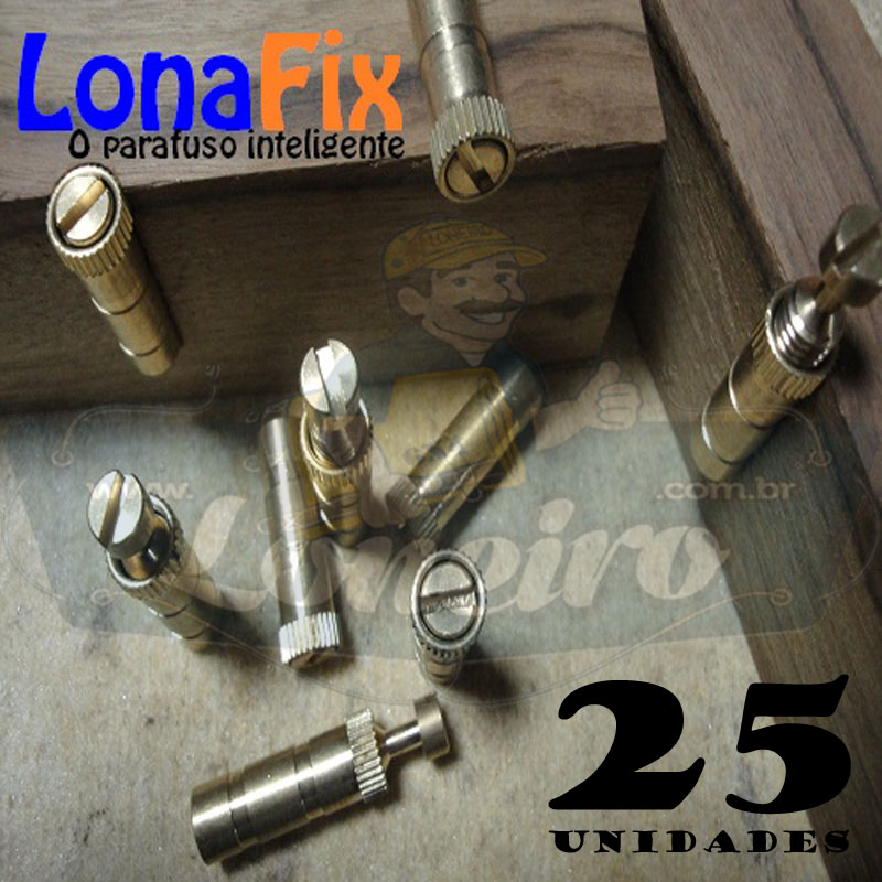 LonaFix Gancho Bucha Latão 25 Unidades Parafuso Inteligente Loneiro