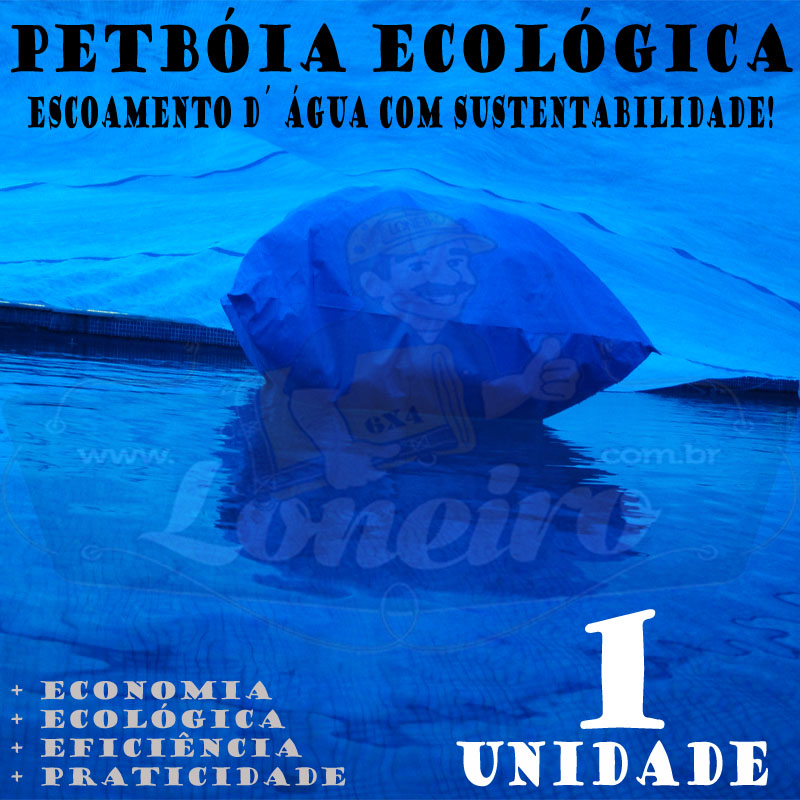 1 PetBóia Ecológica com 20m de corda, 4 Lonafix, 1 Batedor e 8 Elásticos LonaFlex 20cm