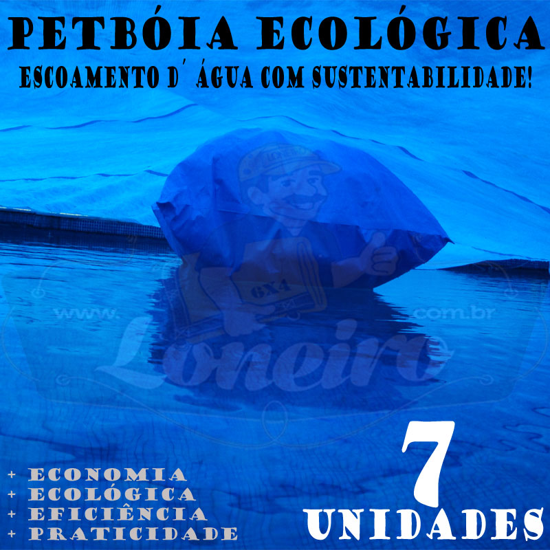 7 PetBóia Ecológica com 82m de corda, 28 Lonafix, 1 Batedor e 56 Elásticos LonaFlex 20cm