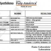 RELATÓRIO DE ESPECIFICAÇÃO TÉCNICA POLY-LONA ENVIADA PELO LABORATÓRIO TECPAR - PR E LABORATÓRIO LAFITE - SC