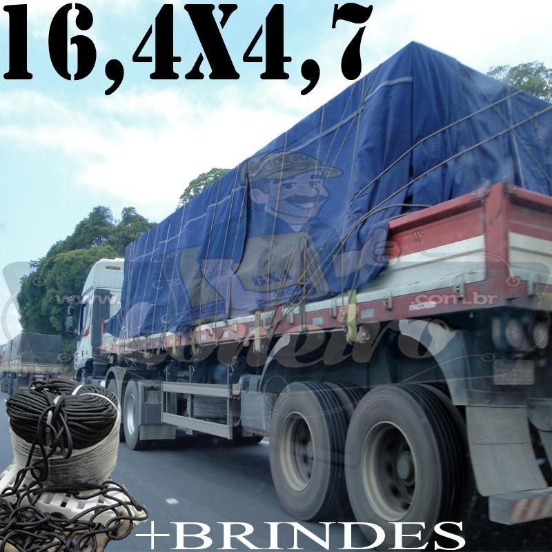 Lona: 16,4 x 4,7m Cotton Encerado RipStop Algodão Azul + 80 metros Corda 8mm com 1 ROW 0,75m