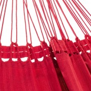 Rede de Descanso Vermelha Artesanal com 4 metros Casal - Pernambucana Modelo de Franja Tradicional Feita em Algodão Tear