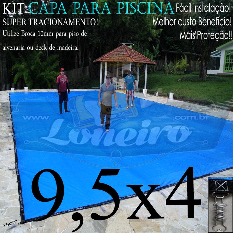 Capa para Piscina Super 9,5 x 4,0m PP/PE Lona Térmica de Proteção e Cobertura +66m+66p+3b