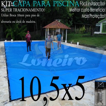 Capa para Piscina Super: 10,5 x 5,0m PP/PE Lona Térmica de Proteção Segurança e Cobertura +74m+74p+5b