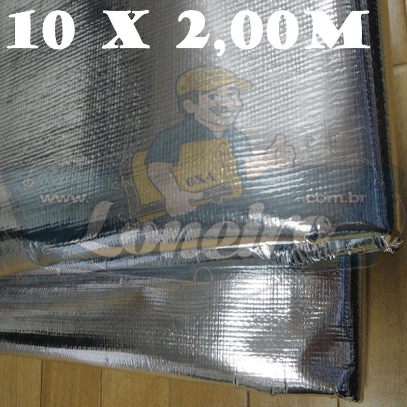 Tecido Plástico de Polietileno Metalizado 10,0 x 2,0m = 20m²  Impermeável com 300 Micras Refletivo Capa de Surf Revestimentos