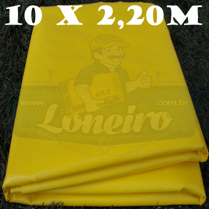 Tecido Plástico de Polietileno Amarelo 10,0 x 2,20m = 22m²  Impermeável com 300 Micras