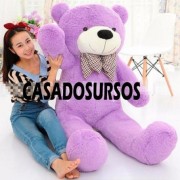 Urso de Pelucia Gigante Lilás 1,4 Metros ou 140cm de altura ideal para dar de presente a quem você ama!