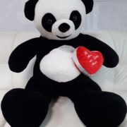 Urso Panda Pelucia Gigante Romântico Coracao 1,2 Mts - Casa Do Urso