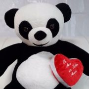 Urso Panda Pelucia Gigante Romântico Coracao 1,2 Mts - Casa Do Urso d3s