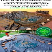 Lona para Lago Tanque de Peixes PP/PE: 15,0 x 5,0m Azul/Preto impermeável e atóxica para Lagos Artificiais, Armazenagem de Água e Cisterna