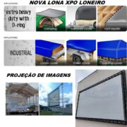 Lona: 12,0 x 8,0m Loneiro Xtreme XPO Poliolefina Premium Industrial Branca Prata Anti-Chamas Impermeável Ilhós soldado por Ultrassom a cada 50cm