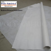 Bobina Plástica Branca de Polietileno 50,0 x 2,58m = 129m² Impermeável Piso Solo Contenção Vapor Umidade com 300 micras