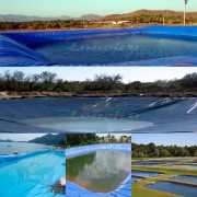 Lona para Lago Tanque de Peixes PP/PE 8,5 x 3,5m Azul / Preta impermeável e atóxica para Tanque de Peixes Lago Artificial Ornamental