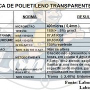 lona trasnparente especificação